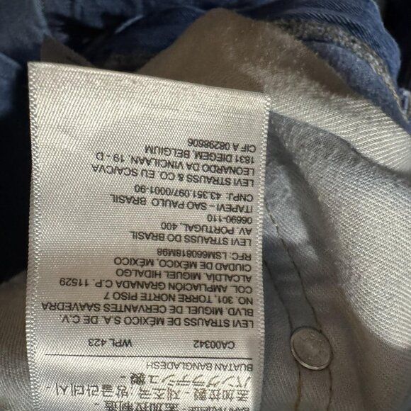 Levis 505 Jeans Mens 40x30 Blue Denim Regular Fit Straight Leg Medium Wash - Picture 6 of 13